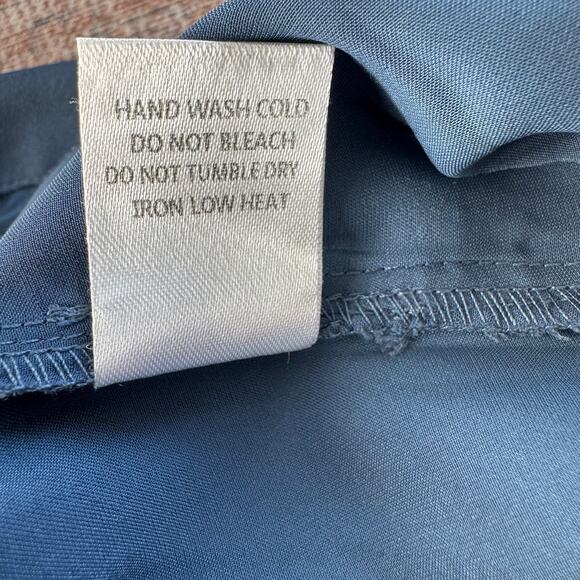 Strut & Bolt Blue Satin Belted Utility Jogger Jumpsuit 3/4 Sleeves Medium - Picture 7 of 8